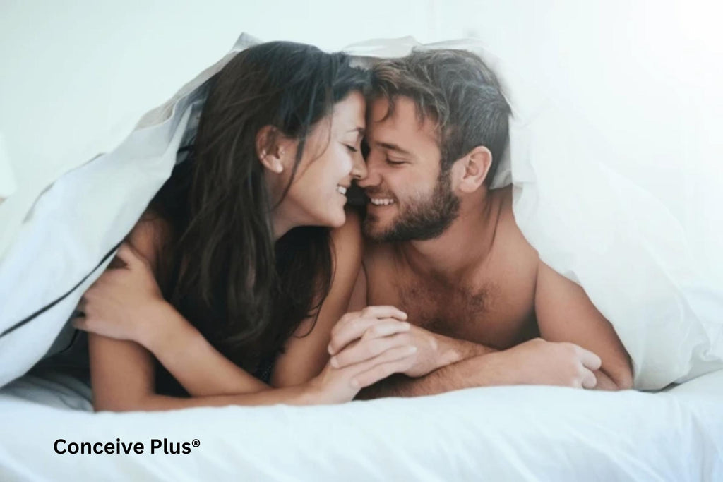 Is Having Sex Twice a Day During Ovulation and Daily Sex Good for Pregnancy man and woman in bedroom with intimate embrace