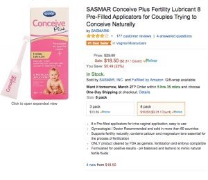 Conceive Plus is ranked #1 Vaginal Moisturizer on Amazon.com - Conceive Plus®