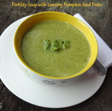 Fertility Soup With Lemony Pumpkin Seed Pesto - CONCEIVE PLUS