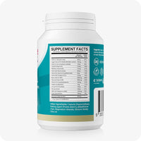 Conceive Plus Prenatal with DHA supplement facts label showing daily values for key nutrients including folate, choline, DHA, and essential vitamins in a teal and white layout.